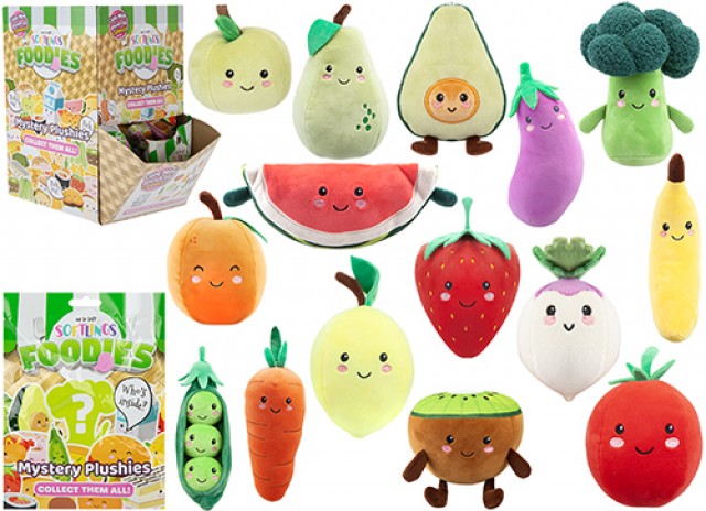 (Mis 1) MISTERY SOFTLINGS FOODIES (Frutta) Peluche 12cm 15ass In espo da 12pz (In Blind Bag)…x12…x96